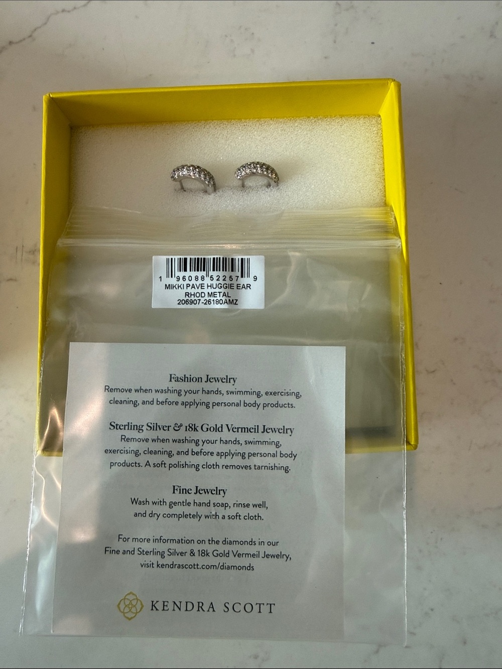 Kendra Scott Silver Pavé Mikki Huggie Earrings
